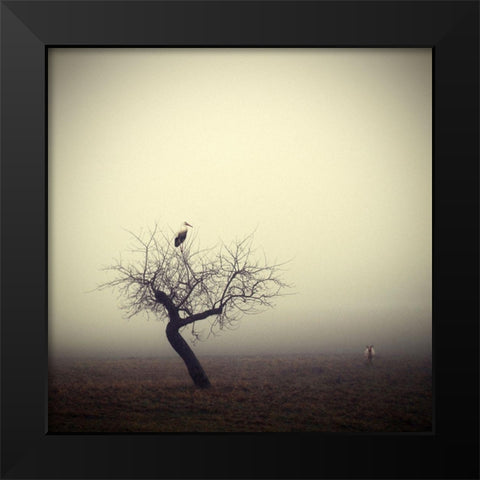 Meeting in the morning Black Modern Wood Framed Art Print by Droste, Holger