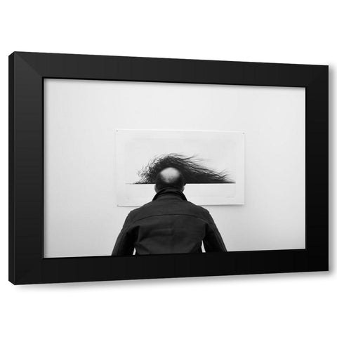 Wig Black Modern Wood Framed Art Print with Double Matting by Pena, Jorge