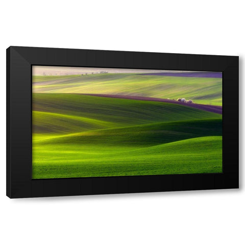 Verdant land Black Modern Wood Framed Art Print with Double Matting by Krol (Bax), Piotr