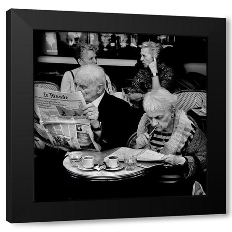Involvement Black Modern Wood Framed Art Print with Double Matting by Guibert, Didier