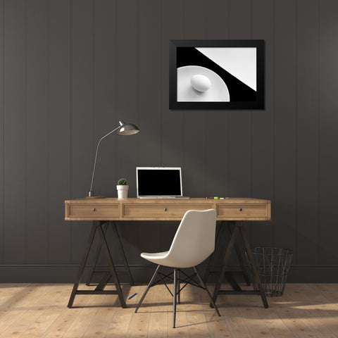 Still life with egg Black Modern Wood Framed Art Print by Hrabinsky, Peter