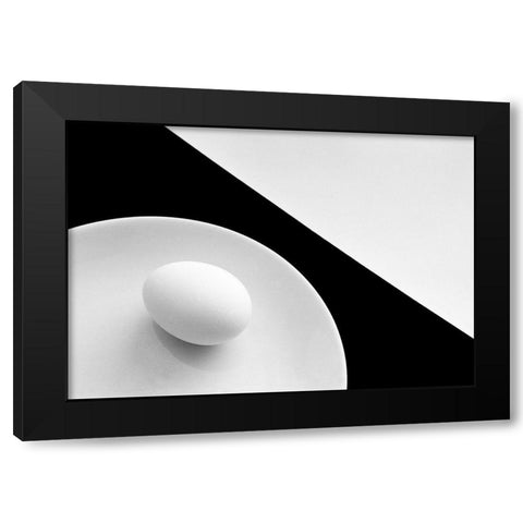 Still life with egg Black Modern Wood Framed Art Print with Double Matting by Hrabinsky, Peter