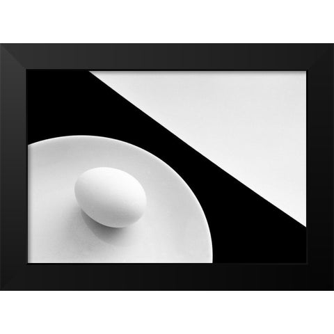 Still life with egg Black Modern Wood Framed Art Print by Hrabinsky, Peter