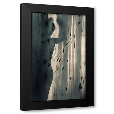 uncertain Black Modern Wood Framed Art Print by Karami, Sahar