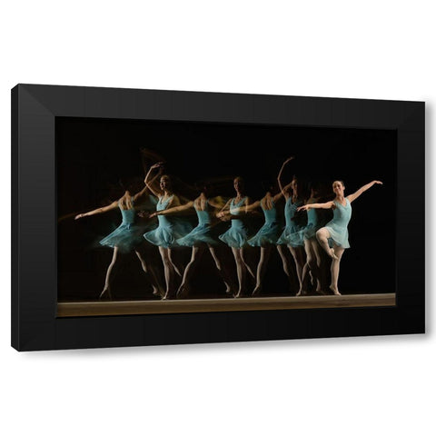 Slow motion Black Modern Wood Framed Art Print with Double Matting by Al