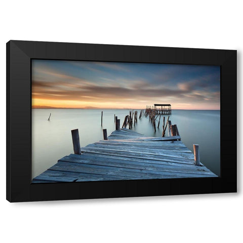 Collapsed Black Modern Wood Framed Art Print by David, Rui