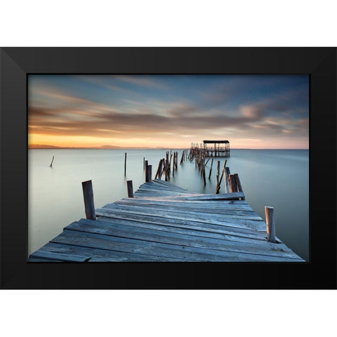 Collapsed Black Modern Wood Framed Art Print by David, Rui