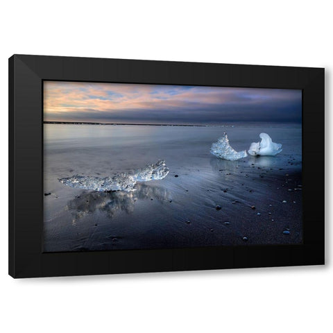 crystal ice Black Modern Wood Framed Art Print by Eichelberg, Amnon