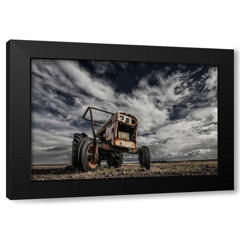 The Scream Black Modern Wood Framed Art Print by Ingibergsson, Bragi