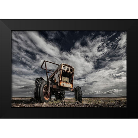 The Scream Black Modern Wood Framed Art Print by Ingibergsson, Bragi