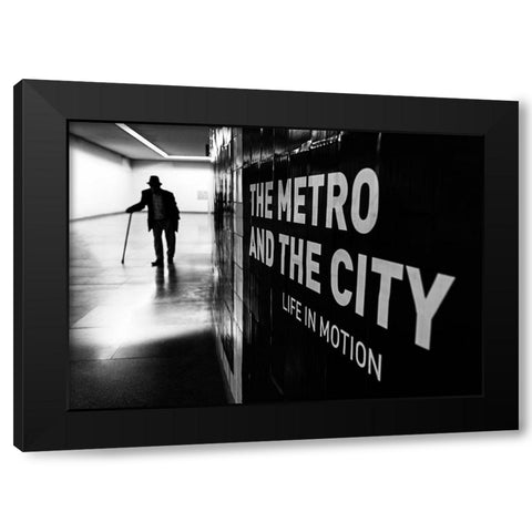 Life in Motion Black Modern Wood Framed Art Print by Carlos, Kk