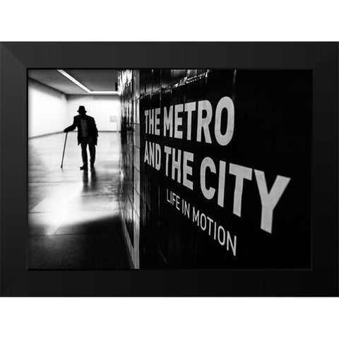 Life in Motion Black Modern Wood Framed Art Print by Carlos, Kk