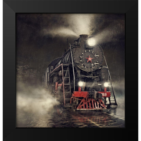 Beyond Express Black Modern Wood Framed Art Print by Laudin, Dmitry
