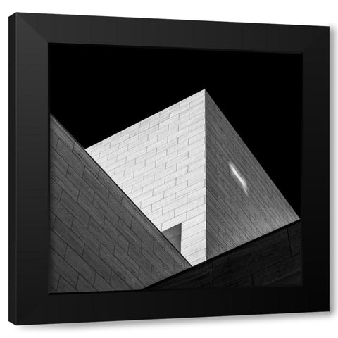 Triangles Black Modern Wood Framed Art Print by Ghesquiere, Hilde