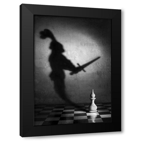 The heart of a knight Black Modern Wood Framed Art Print with Double Matting by Ivanova, Victoria