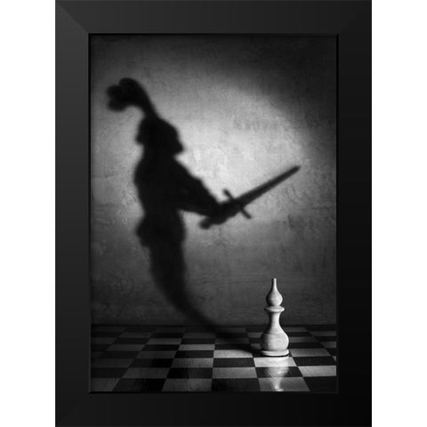 The heart of a knight Black Modern Wood Framed Art Print by Ivanova, Victoria