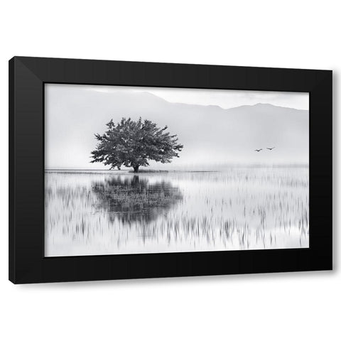 Spring Mirror Black Modern Wood Framed Art Print with Double Matting by Kaimaki, Maria