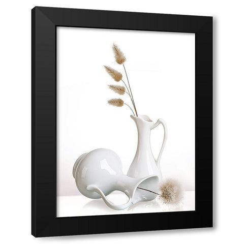 White Black Modern Wood Framed Art Print with Double Matting by Ianeva, Aida