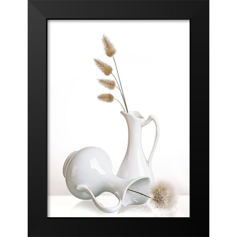 White Black Modern Wood Framed Art Print by Ianeva, Aida