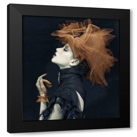 Imperious Lady Black Modern Wood Framed Art Print with Double Matting by Yogasara, Yudhistira