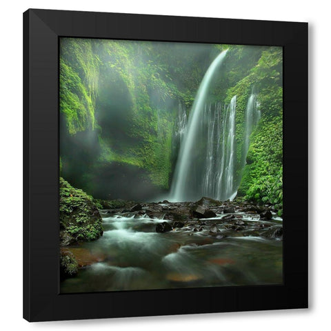 Tiu Kelep Black Modern Wood Framed Art Print by Prayoga, Adhi