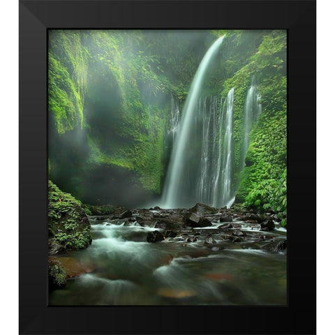 Tiu Kelep Black Modern Wood Framed Art Print by Prayoga, Adhi