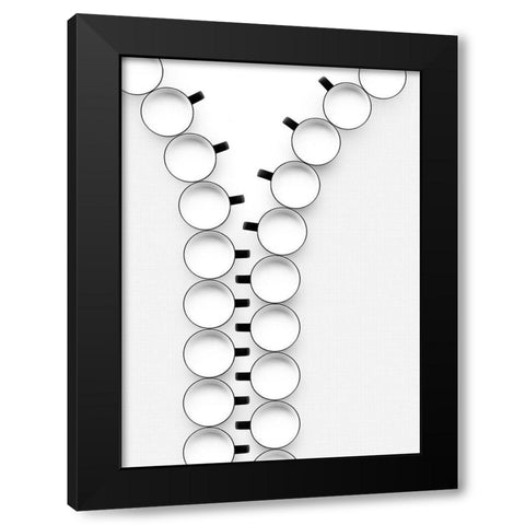 Zipper Black Modern Wood Framed Art Print with Double Matting by De Kogel, Wieteke