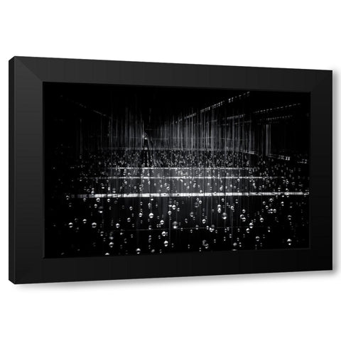 Frozen Rain Black Modern Wood Framed Art Print by Sing Goh, Soo