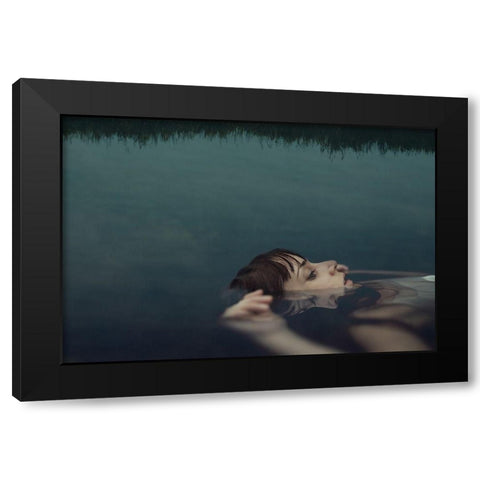 Ophelia Black Modern Wood Framed Art Print with Double Matting by Mendez Cordero, Claudia