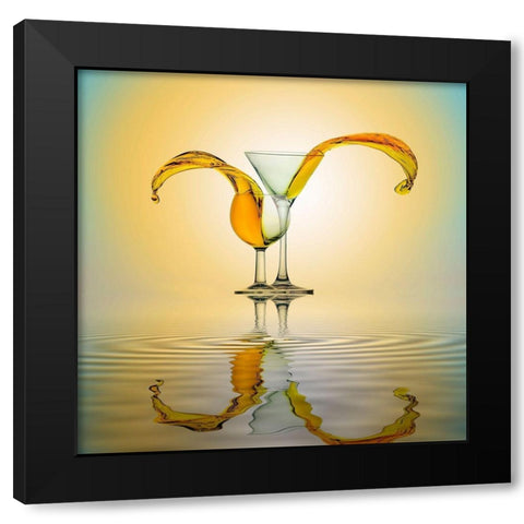 You and Me Black Modern Wood Framed Art Print by Rahayu, Ganjar