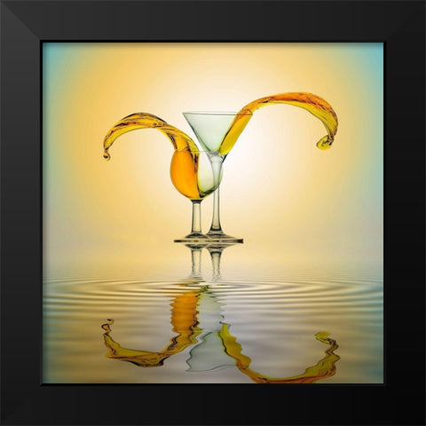 You and Me Black Modern Wood Framed Art Print by Rahayu, Ganjar