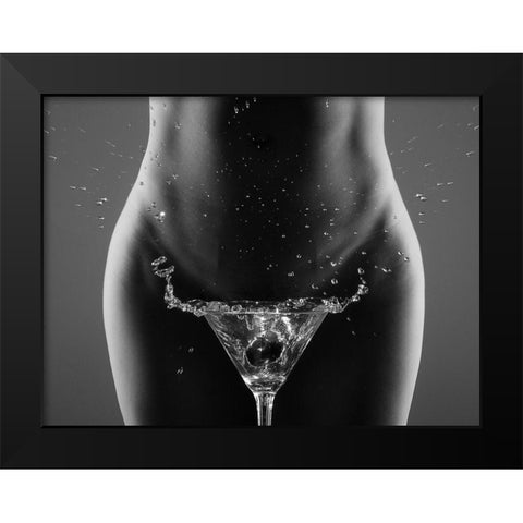 ThereÂ´s Your drink Sir Black Modern Wood Framed Art Print by Helerand, Roland