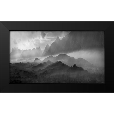 Valhalla Black Modern Wood Framed Art Print by Stefan, Jacek