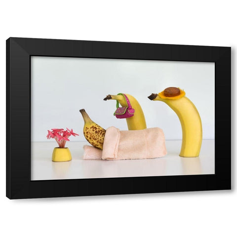 Sick Banana Black Modern Wood Framed Art Print with Double Matting by Hammer, Jacqueline