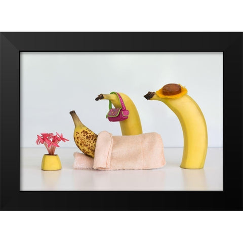 Sick Banana Black Modern Wood Framed Art Print by Hammer, Jacqueline