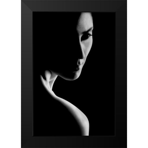 Her Black Modern Wood Framed Art Print by Hamooni, Ali