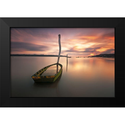 Illusions Black Modern Wood Framed Art Print by Borges, Hugo