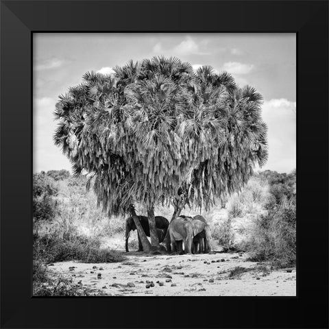 Noon meeting Black Modern Wood Framed Art Print by Rebro, Marcel