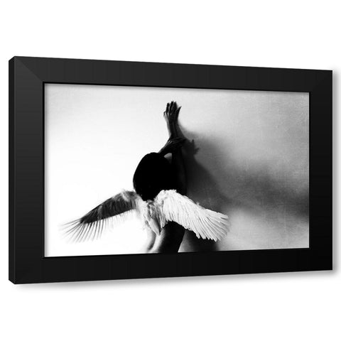not fly Black Modern Wood Framed Art Print with Double Matting by Ikeda, Keisuke