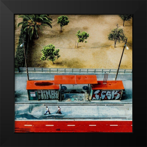 paint it red Black Modern Wood Framed Art Print by Ambra