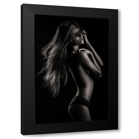 Sensual Beauty Black Modern Wood Framed Art Print with Double Matting by Krystynek Mqep, Martin