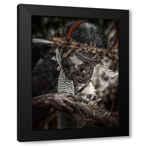 dani: to make fire Black Modern Wood Framed Art Print by Stranak, Pavol