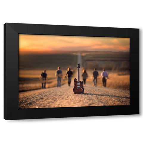 Velvet Crush Black Modern Wood Framed Art Print with Double Matting by Olson, Jake