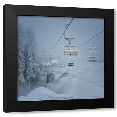 Snow Black Modern Wood Framed Art Print with Double Matting by Fusser, Ernst