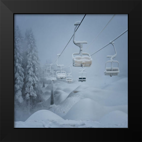 Snow Black Modern Wood Framed Art Print by Fusser, Ernst
