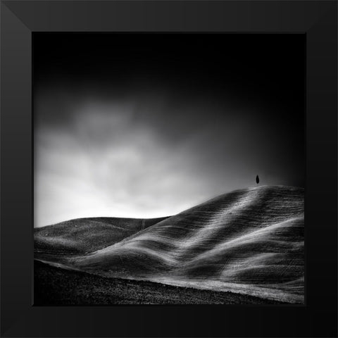 la vie reprendra au printemps Black Modern Wood Framed Art Print by Flour, Piet