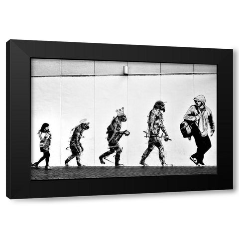 Evolution Black Modern Wood Framed Art Print with Double Matting by Suzuki, Tatsuo