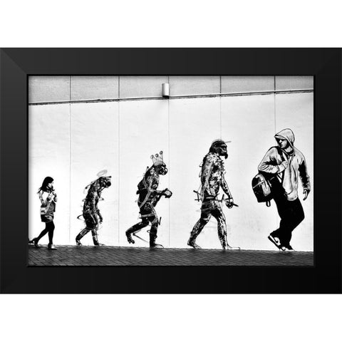 Evolution Black Modern Wood Framed Art Print by Suzuki, Tatsuo