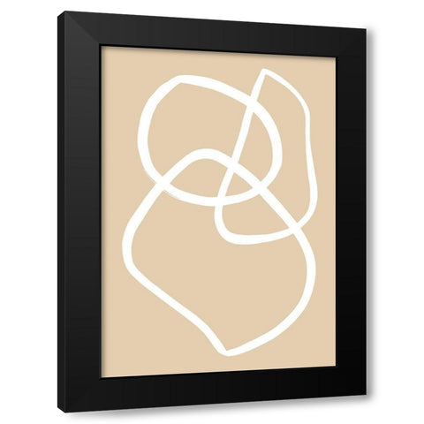 Beige Lines 03 Black Modern Wood Framed Art Print by Artographie Studio