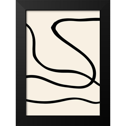 Black Lines 01 Black Modern Wood Framed Art Print by Artographie Studio